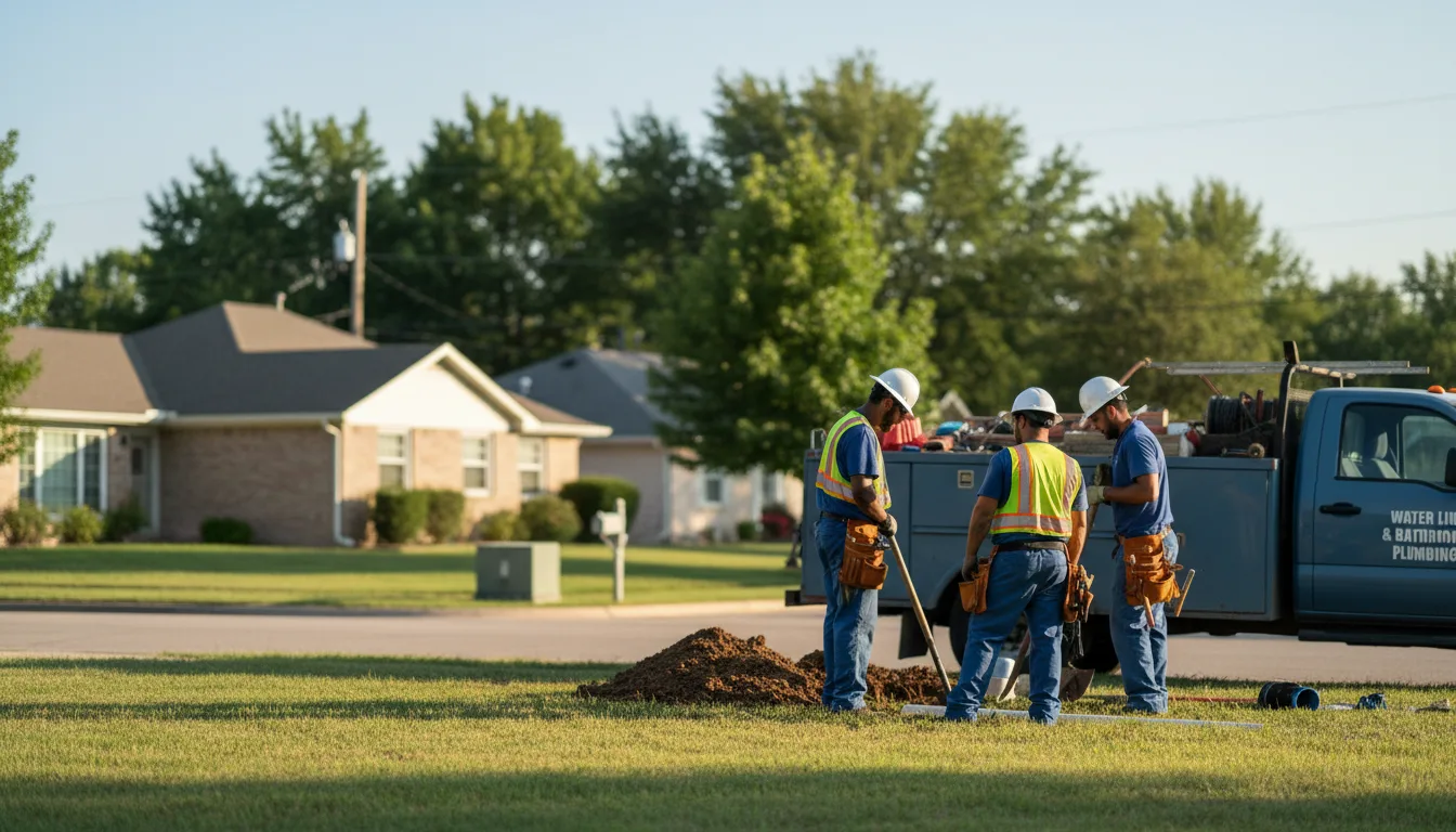 Residential water line and bathroom plumbing service in Liberty Mills, IN